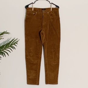 Cropped brown corduroy pants